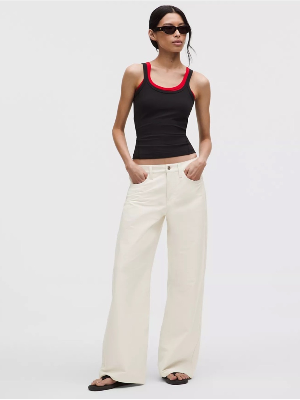 Lululemon Cream Wide-Leg Jeans